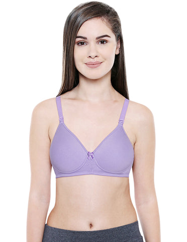 Seamless Padded Bra-BCD Cup Bra with Free Transparent Straps-6590 Lilac