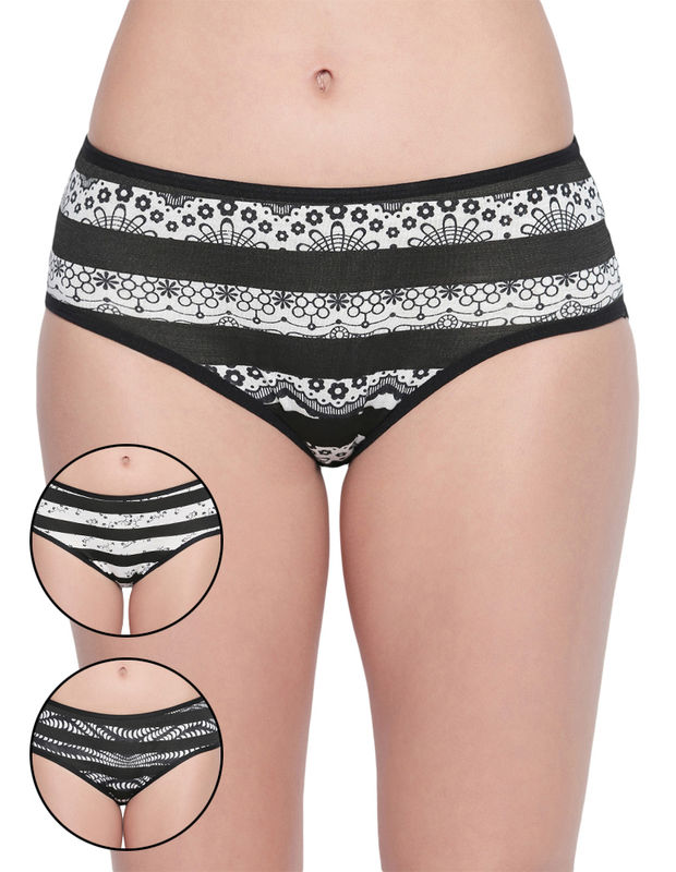Bodycare Pack of 3 Premium Printed Hipster Briefs in Assorted Color-6622