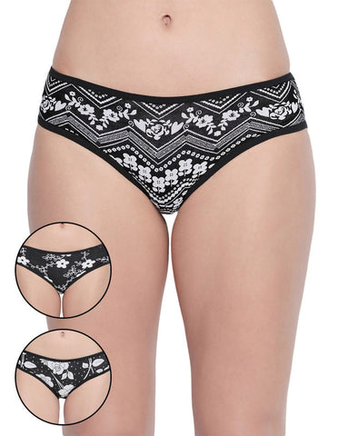 Bodycare Pack of 3 Premium Printed Hipster Briefs in Assorted Color-8005