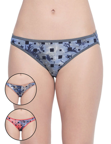 Bodycare Pack of 3 Premium Printed Bikini Briefs in Assorted Color-8033