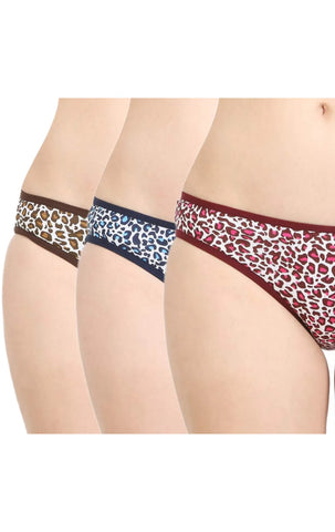 Pack of 3 Bodycare Cotton Bikini Style Panty in Assorted colors-8502