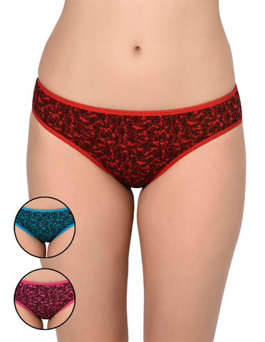 Bodycare Pack of 3 printed Panty in Assorted Colors-8536B-3PCS