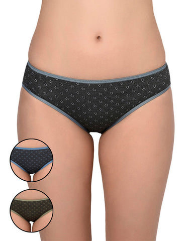 Bodycare Pack of 3 Hipster Panty in Assorted print-8552B