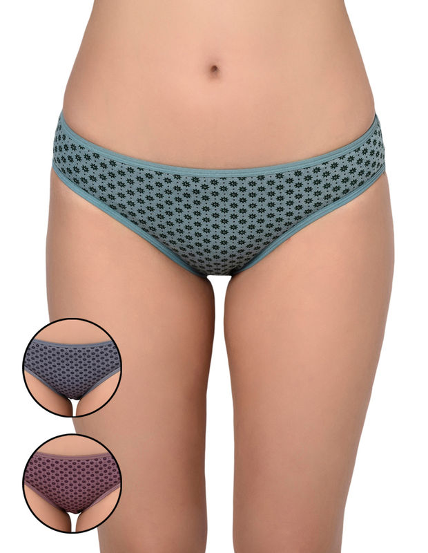 Bodycare Pack of 3 printed Panty in Assorted Colors-8555B-3PCS
