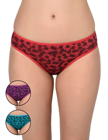 Bodycare Pack of 3 Printed Panty in Assorted Colors-8557B-3PCS