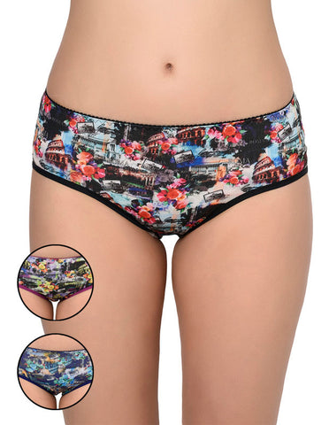 Bodycare Pack of 3 Hipster Panty in Assorted Print-9012