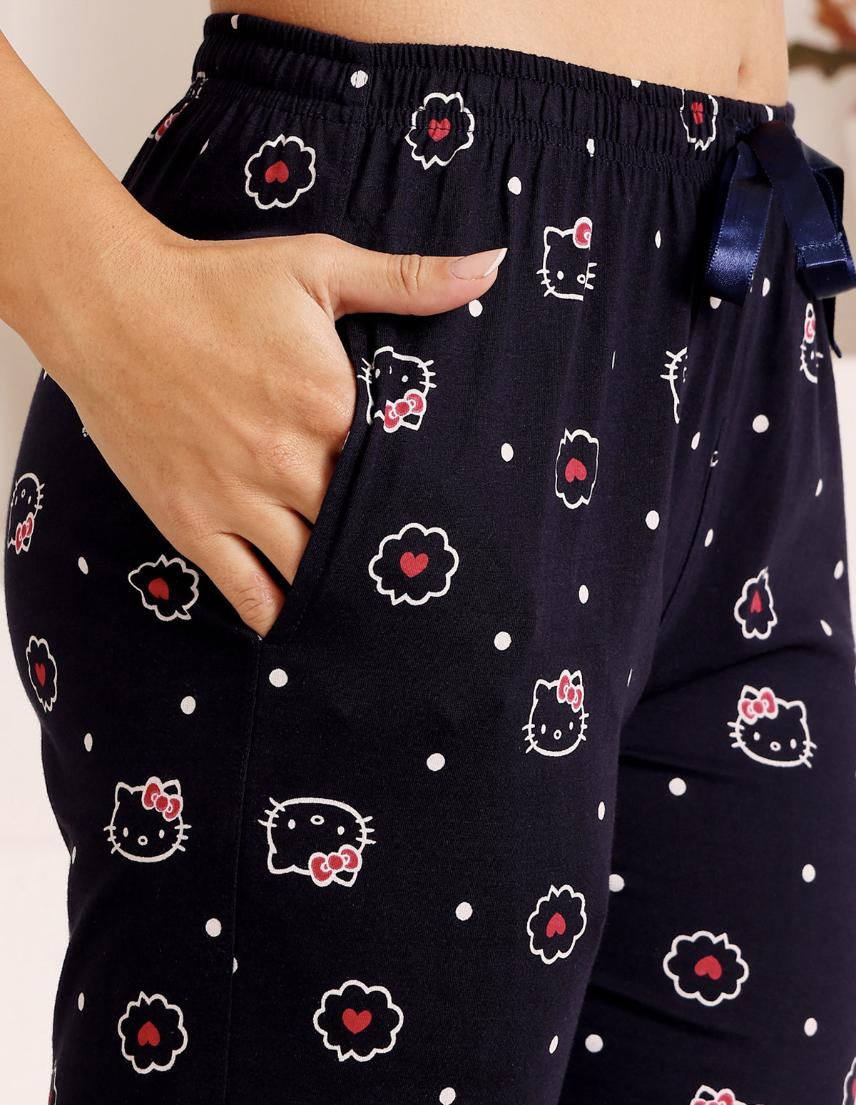 Bodycare Women’s Red & Black Printed T-Shirt & Capri Co-ord Set for Everyday Wear-BSCS16020