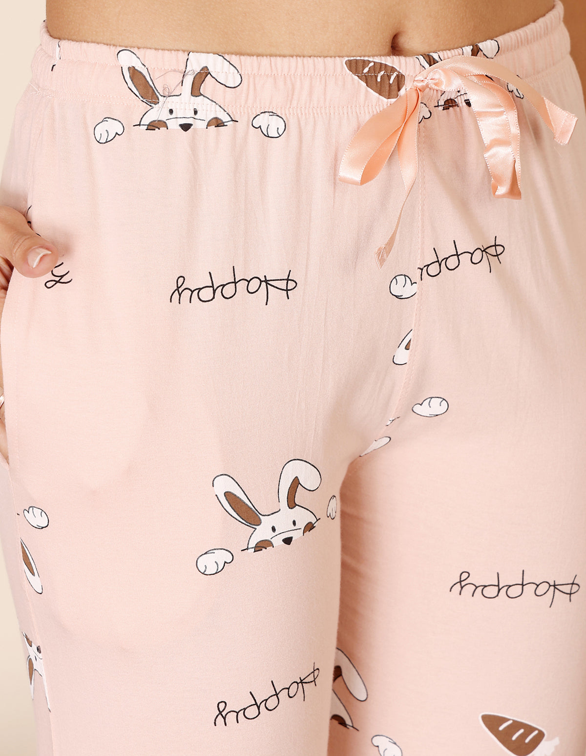 Bodycare Women’s Brown & Peach Printed T-Shirt & Capri Co-ord Set for Everyday Wear-BSCS16029