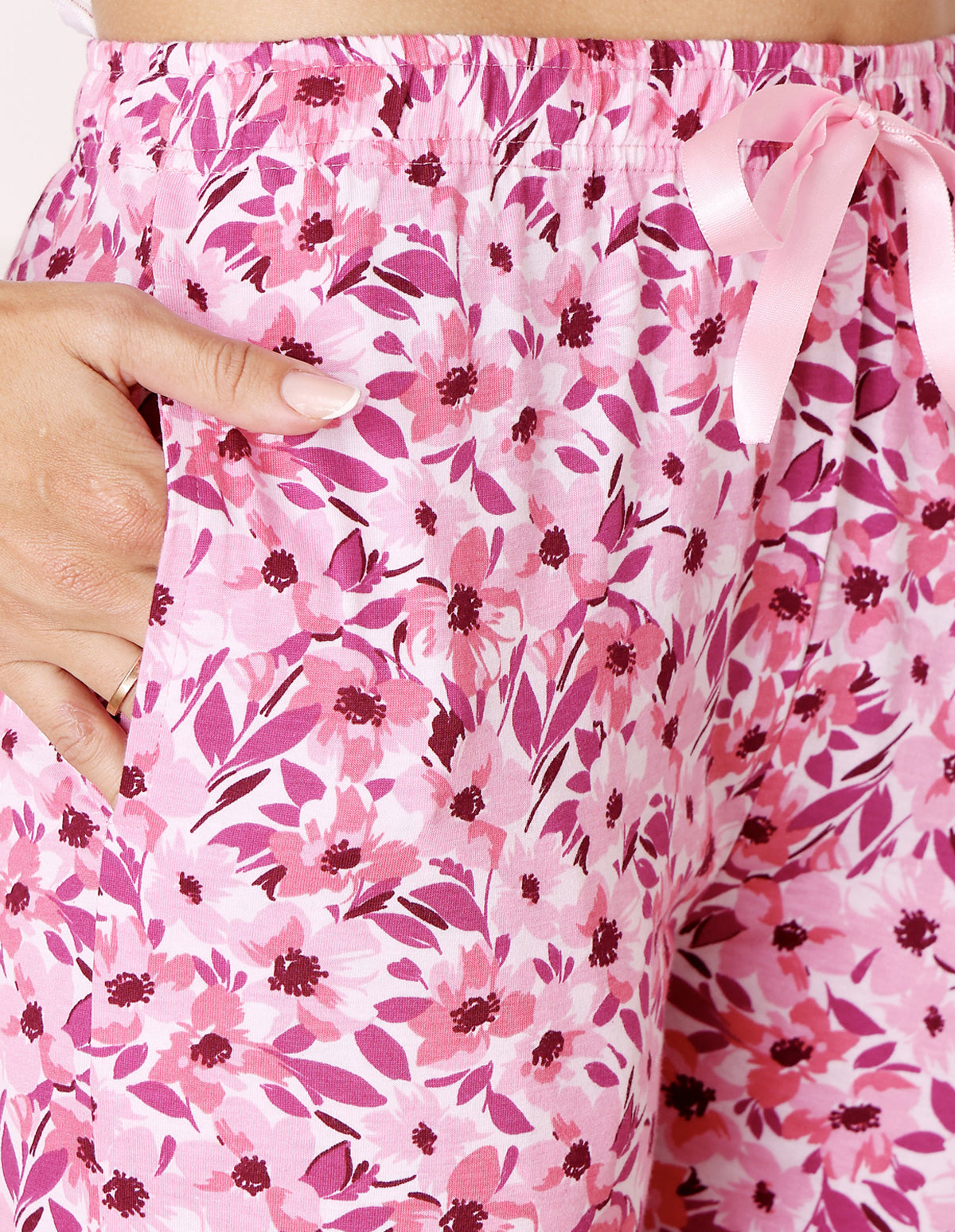 Bodycare Women’s Pink Printed T-Shirt & Capri Co-ord Set for Everyday Wear-BSCS16048