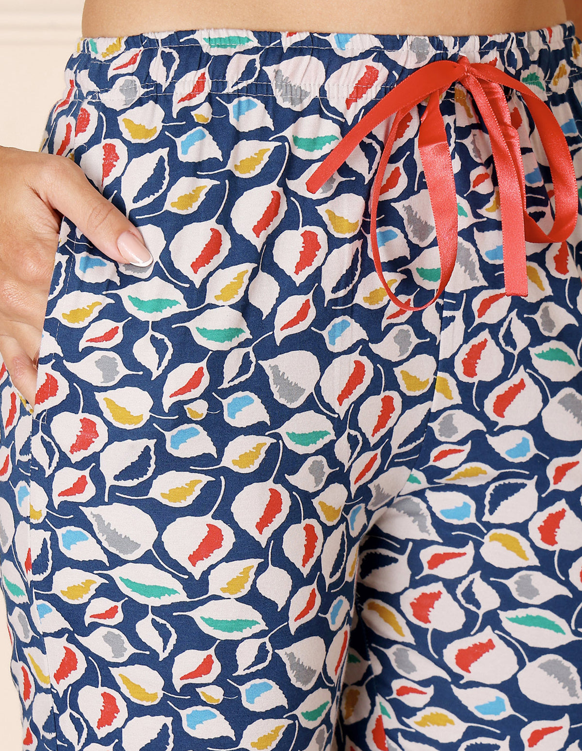 Bodycare Women’s Grey & Blue Printed T-Shirt & Capri Co-ord Set for Everyday Wear-BSCS16049