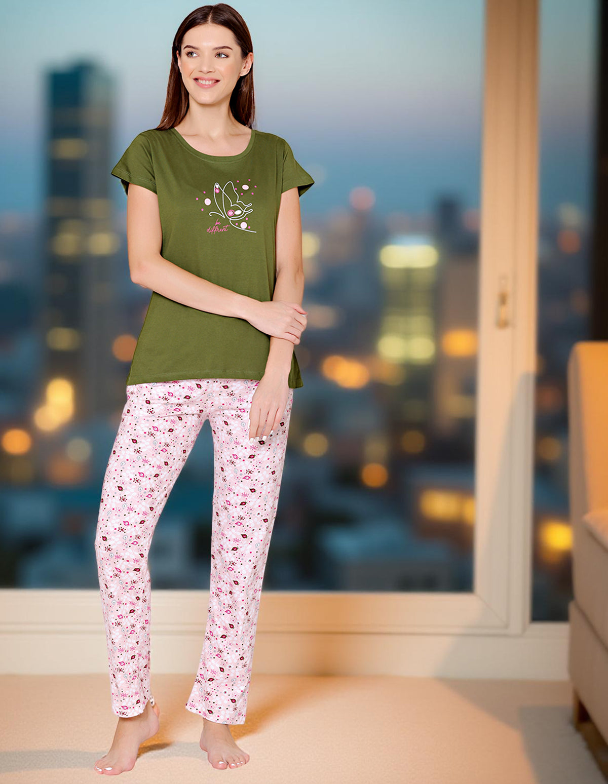 Bodycare Womens Combed Cotton Tshirt & Lower Set BSLS11003