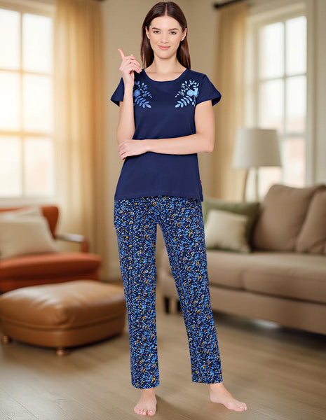 Bodycare Womens Combed Cotton Tshirt & Pyjama Set BSLS11015