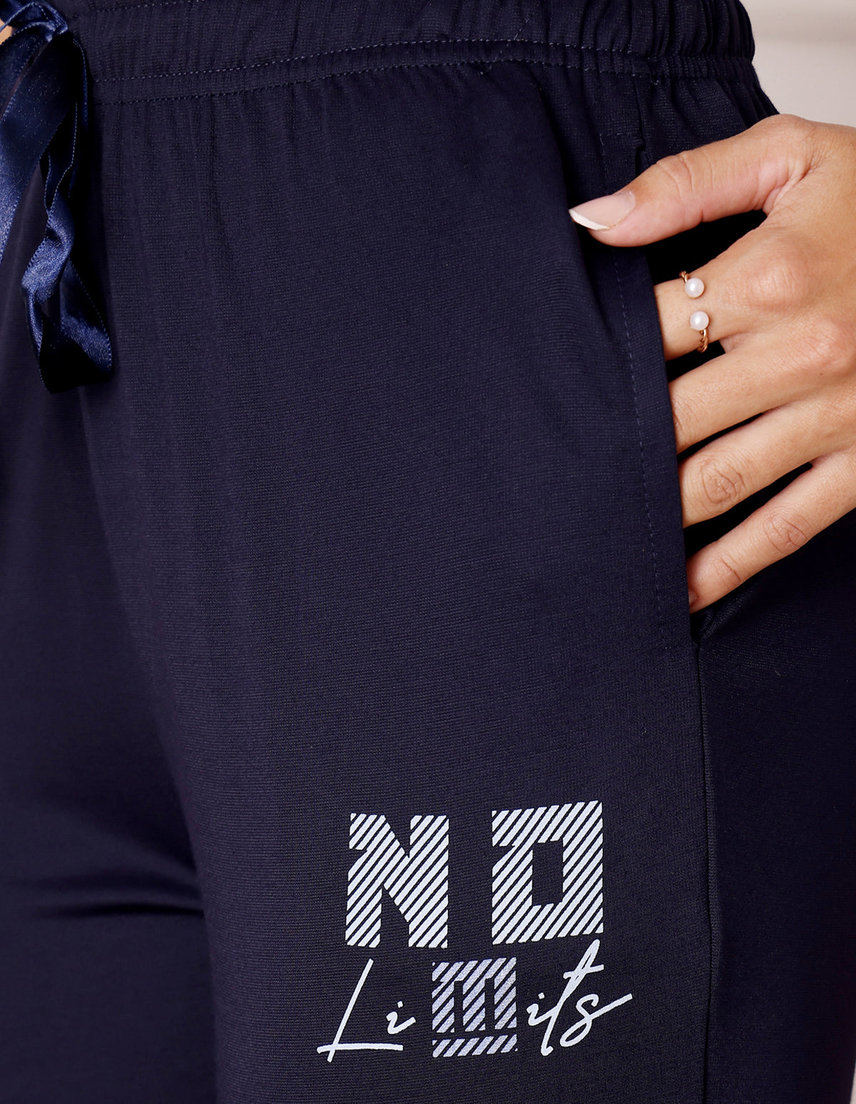 Blue Cotton Nightsuit for Women by Bodycare – Printed T-Shirt & Pyjama Set-BSLS11521