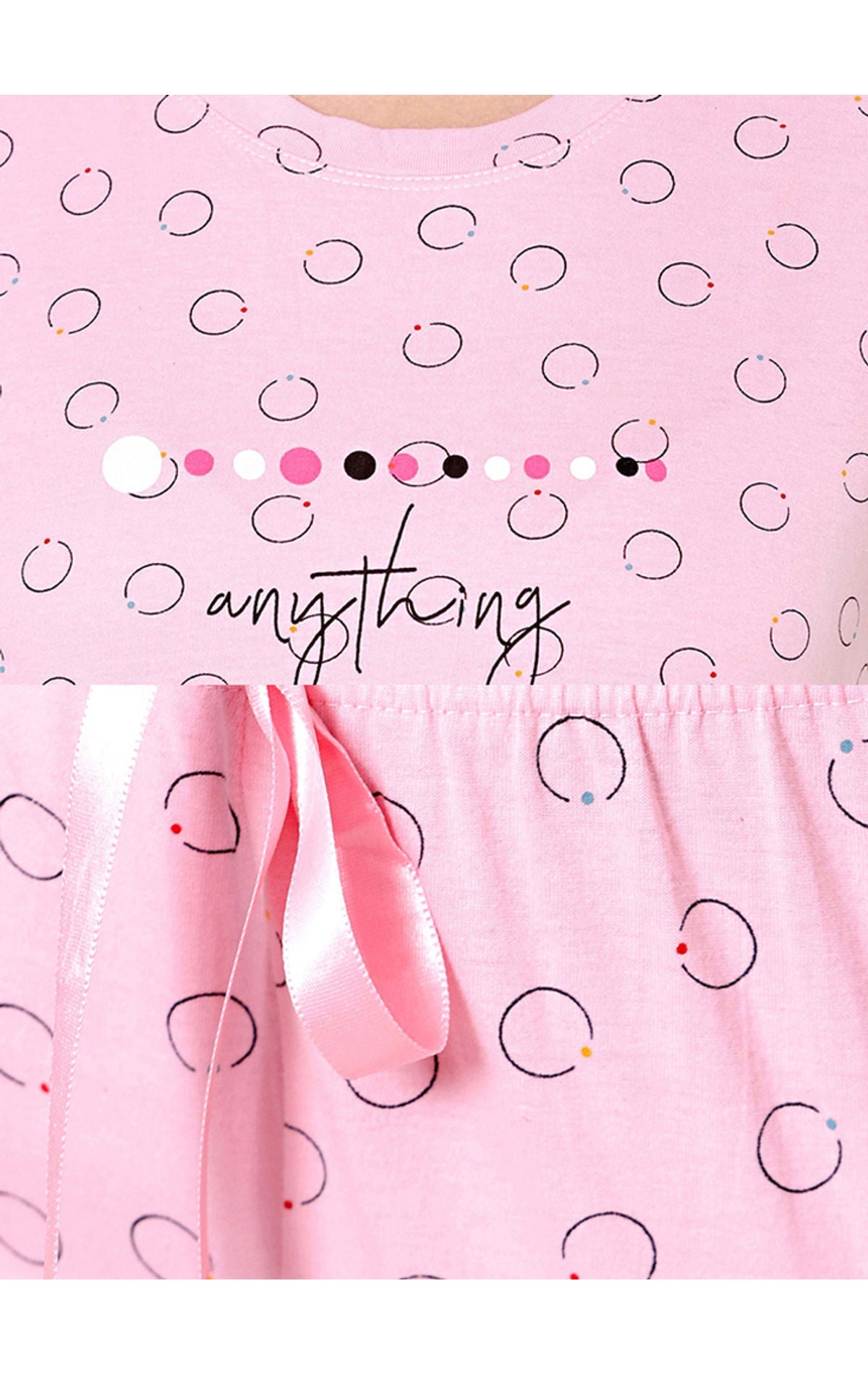 Bodycare Womens Combed Cotton Printed Tshirt & Pyjama Set-BSLS12013