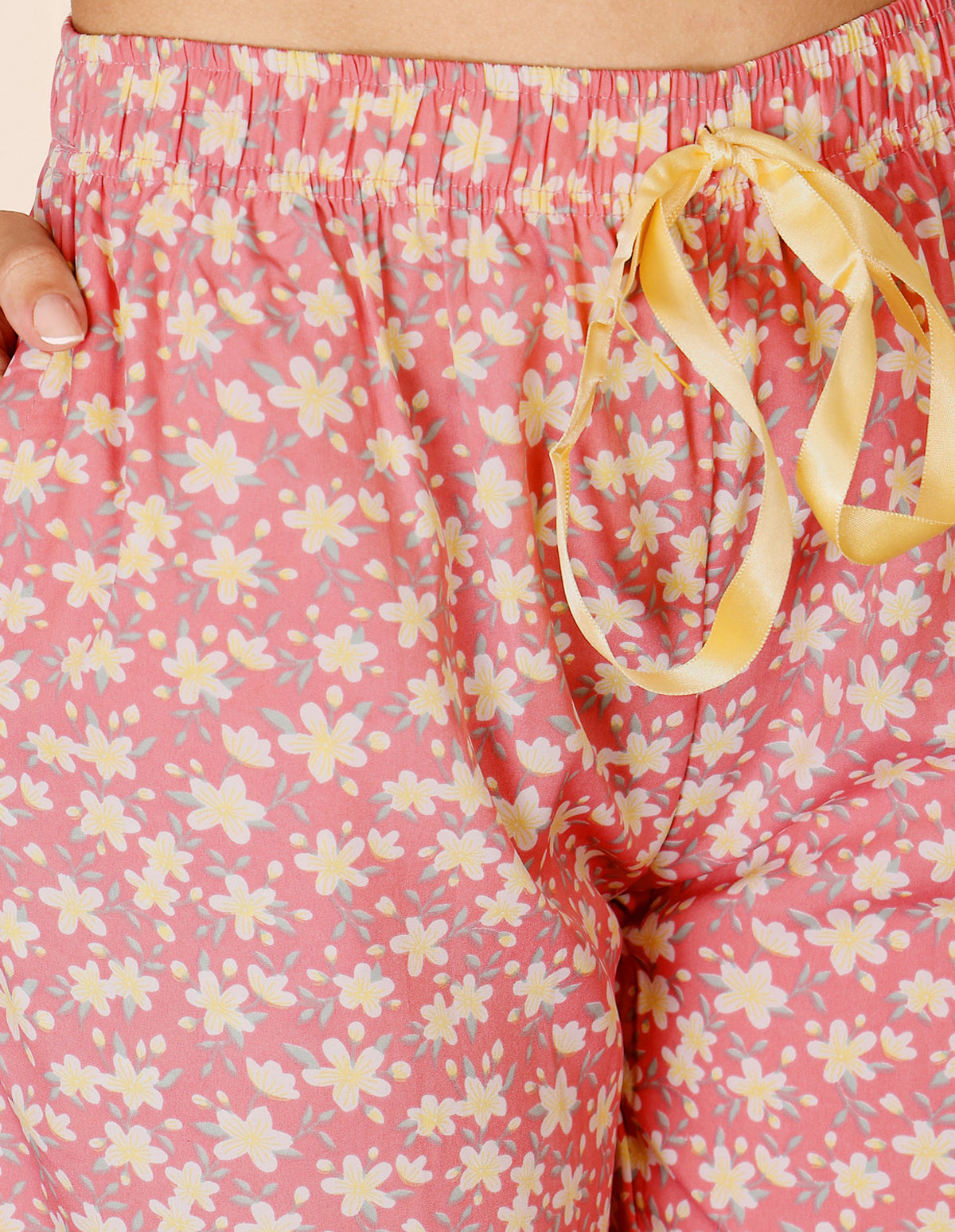 Green & Pink Cotton Nightsuit for Women by Bodycare – Printed T-Shirt & Pyjama Set-BSLS15010