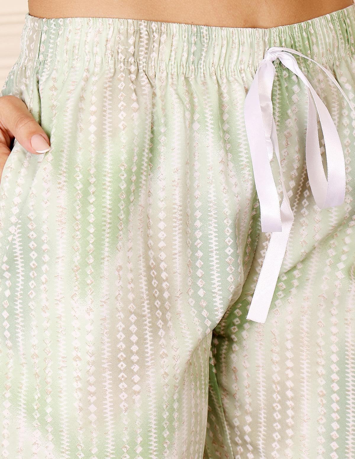 Brown & Green Cotton Nightsuit for Women by Bodycare – Printed T-Shirt & Pyjama Set-BSLS15015