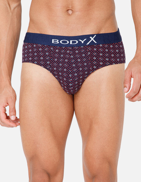 BodyX Men Printed Cotton Super combed Brief-BX1101B-P1-ASSORTED