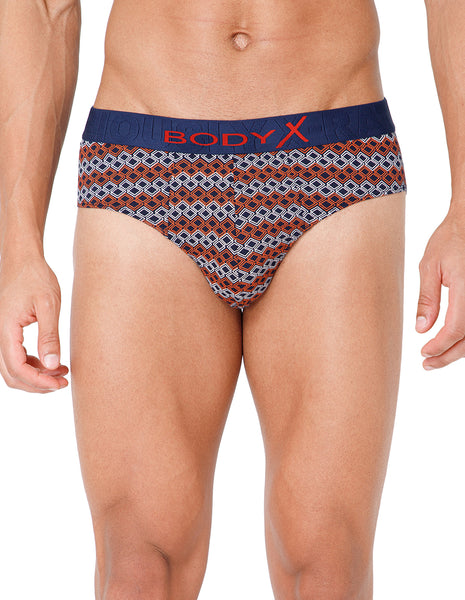 BodyX Men Printed Cotton Super combed Brief-BX1101B-P2-ASSORTED
