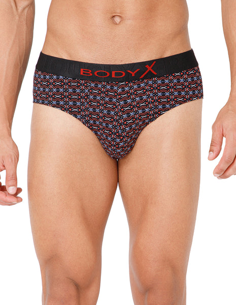 BodyX Men Printed Cotton Super combed Brief-BX1101B-P4-ASSORTED