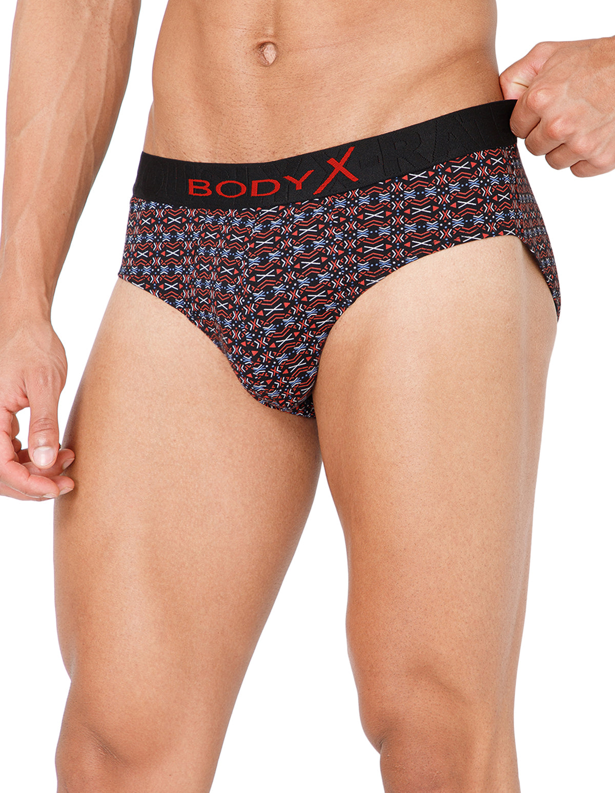 BodyX Men Printed Cotton Super combed Brief-BX1101B-P4-ASSORTED