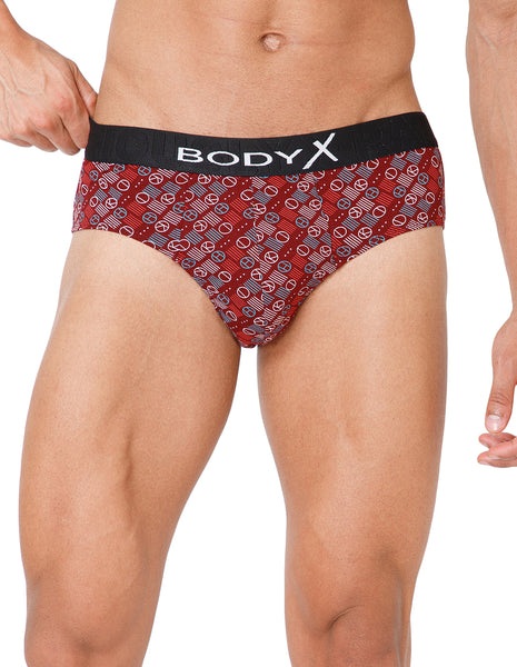 BodyX Men Printed Cotton Super combed Brief-BX1101B-P5-ASSORTED