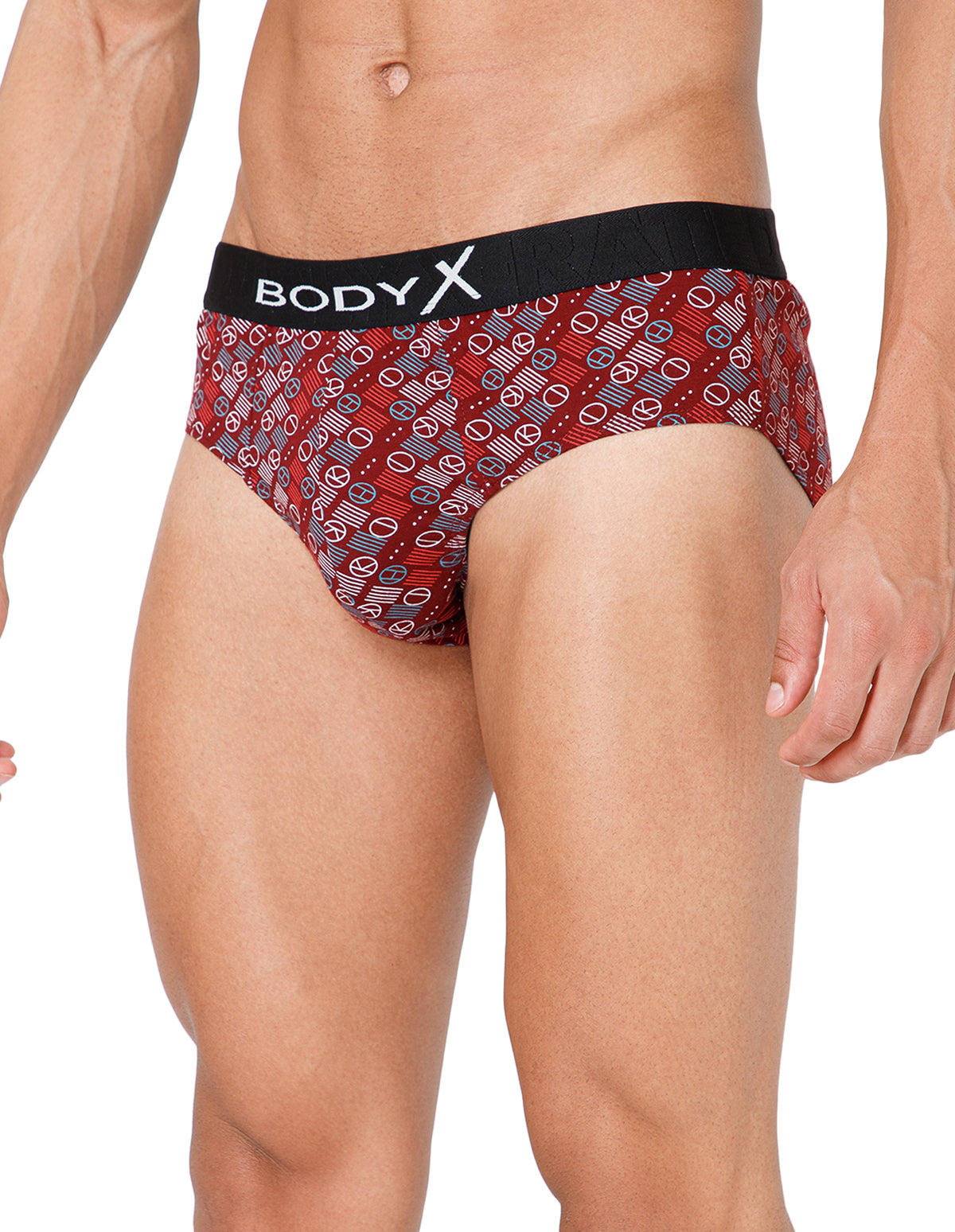 BodyX Men Printed Cotton Super combed Brief-BX1101B-P5-ASSORTED