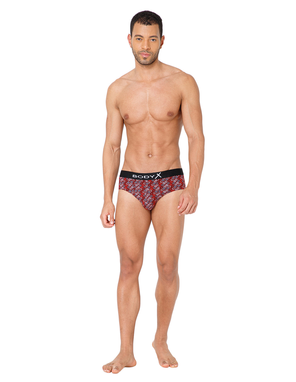 BodyX Men Printed Cotton Super combed Brief-BX1101B-P5-ASSORTED