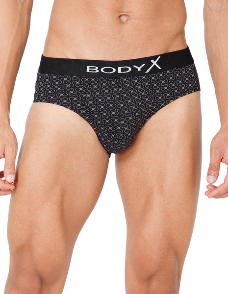 BodyX Men Printed Cotton Super combed Brief-BX1101B-P6-ASSORTED