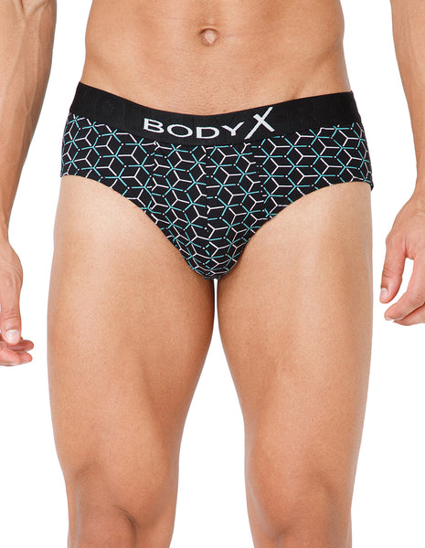 BodyX Men Printed Cotton Super combed Brief-BX1101B-P7-ASSORTED