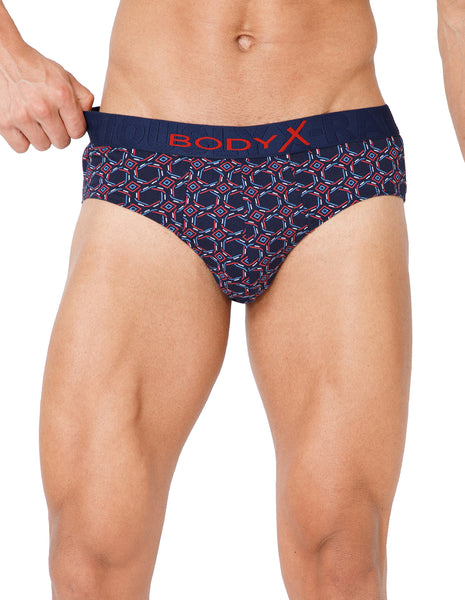 BodyX Men Printed Cotton Super combed Brief-BX1101B-P8-ASSORTED