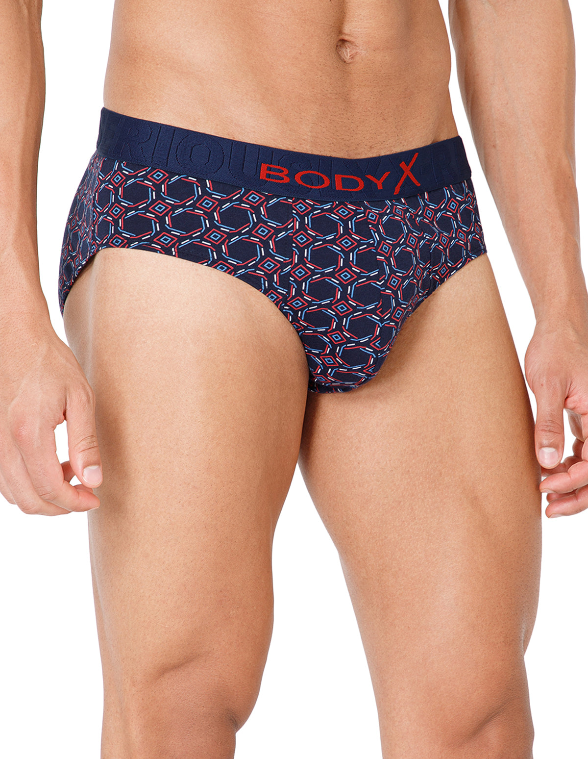 BodyX Men Printed Cotton Super combed Brief-BX1101B-P8-ASSORTED