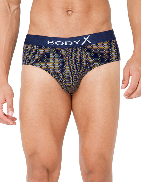 BodyX Men Printed Cotton Super combed Brief-BX1101B-P9-ASSORTED