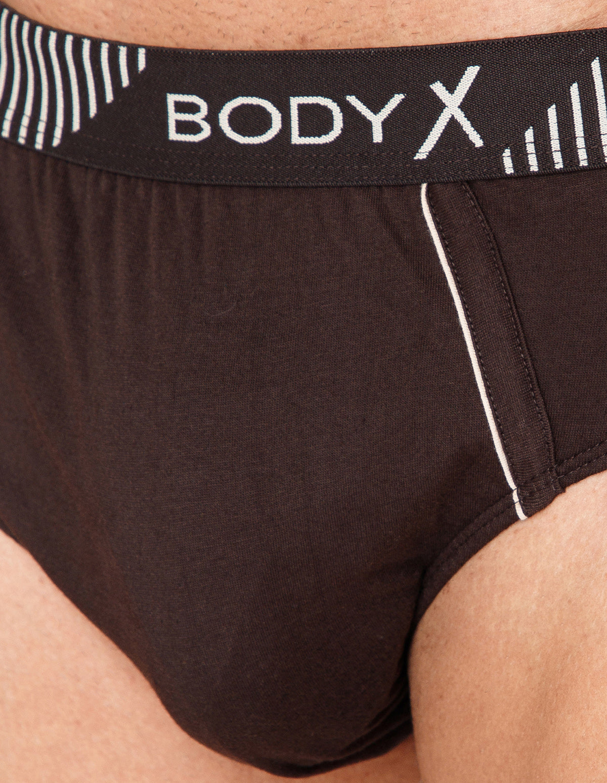 BodyX Men Solid Cotton Super combed Brief-BX1103B-BRWN-ASSORTED