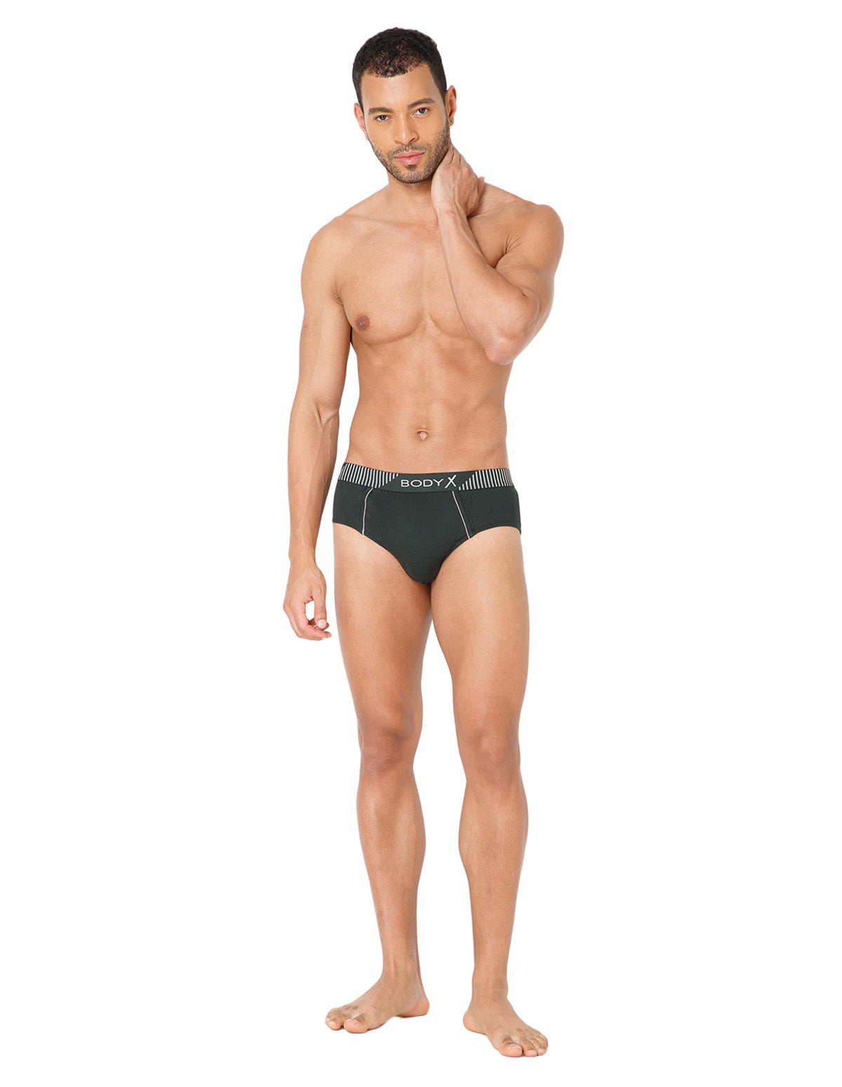 BodyX Men Solid Cotton Super combed Brief-BX1103B-OLV