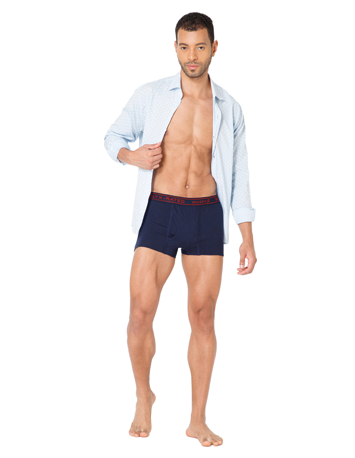 BodyX Men Solid Cotton Super combed Trunk-BX1115T-ABLUE