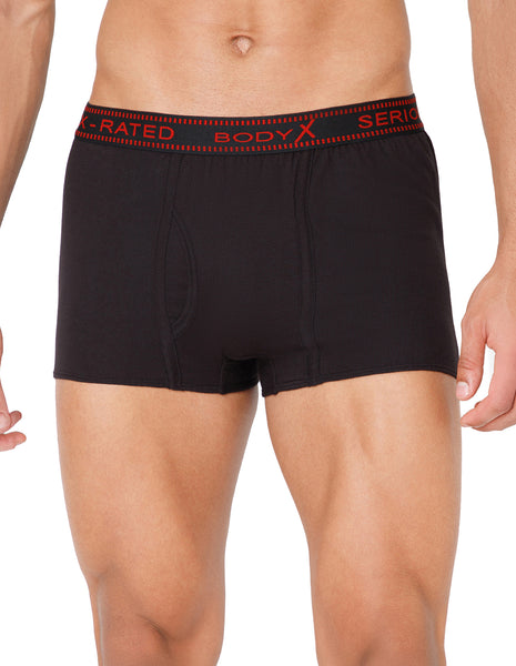 BodyX Men Solid Cotton Super combed Trunk-BX1115T-BLK