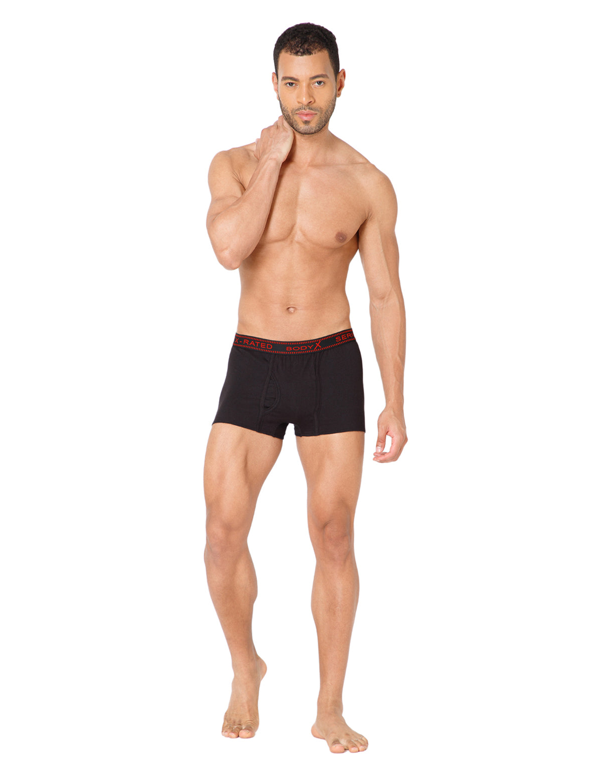 BodyX Men Solid Cotton Super combed Trunk-BX1115T-BLK
