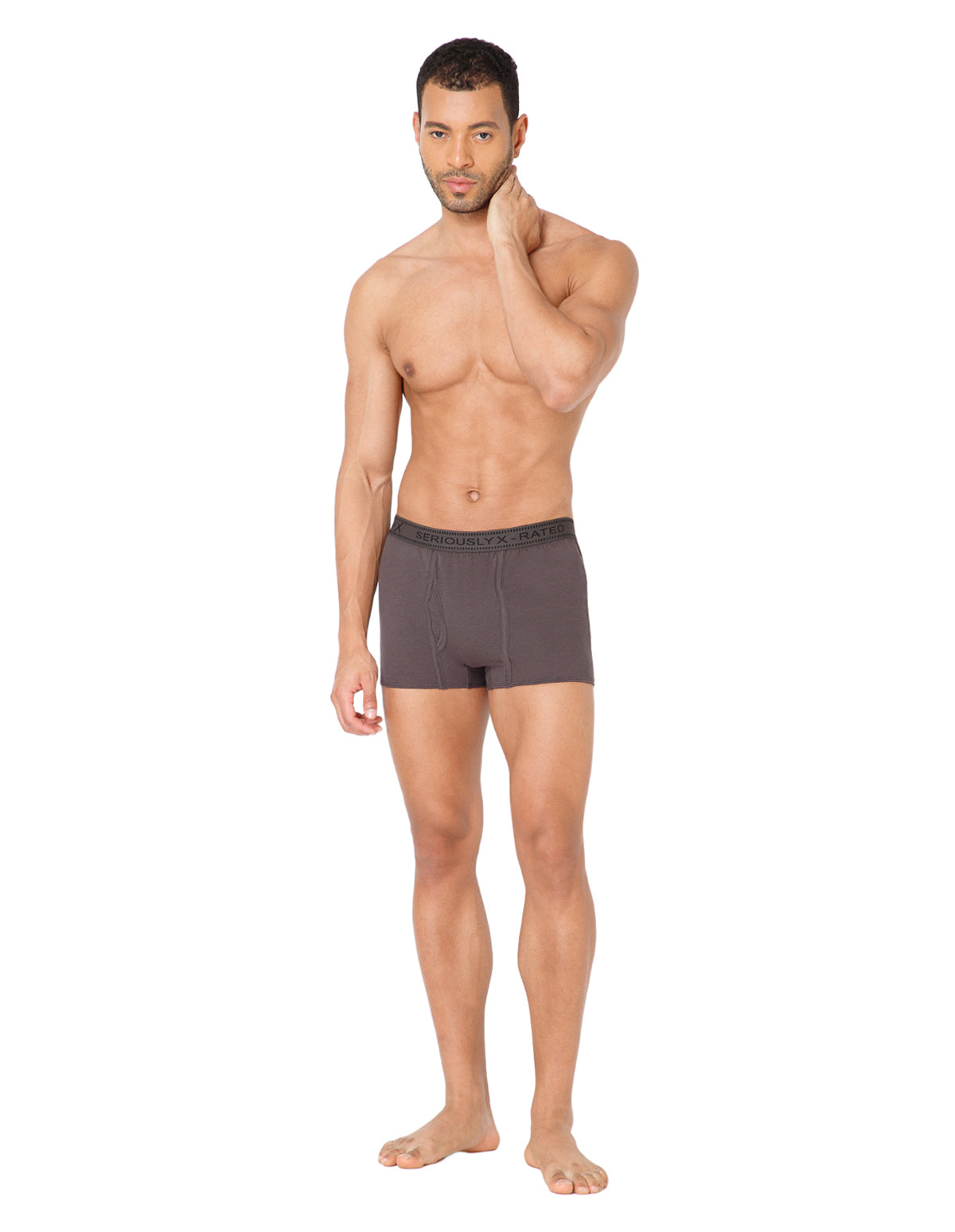 BodyX Men Solid Cotton Super combed Trunk-BX1115T-COAL