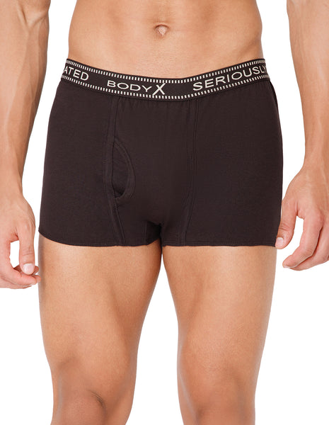 BodyX Men Solid Cotton Super combed Trunk-BX1115T-DBRWN