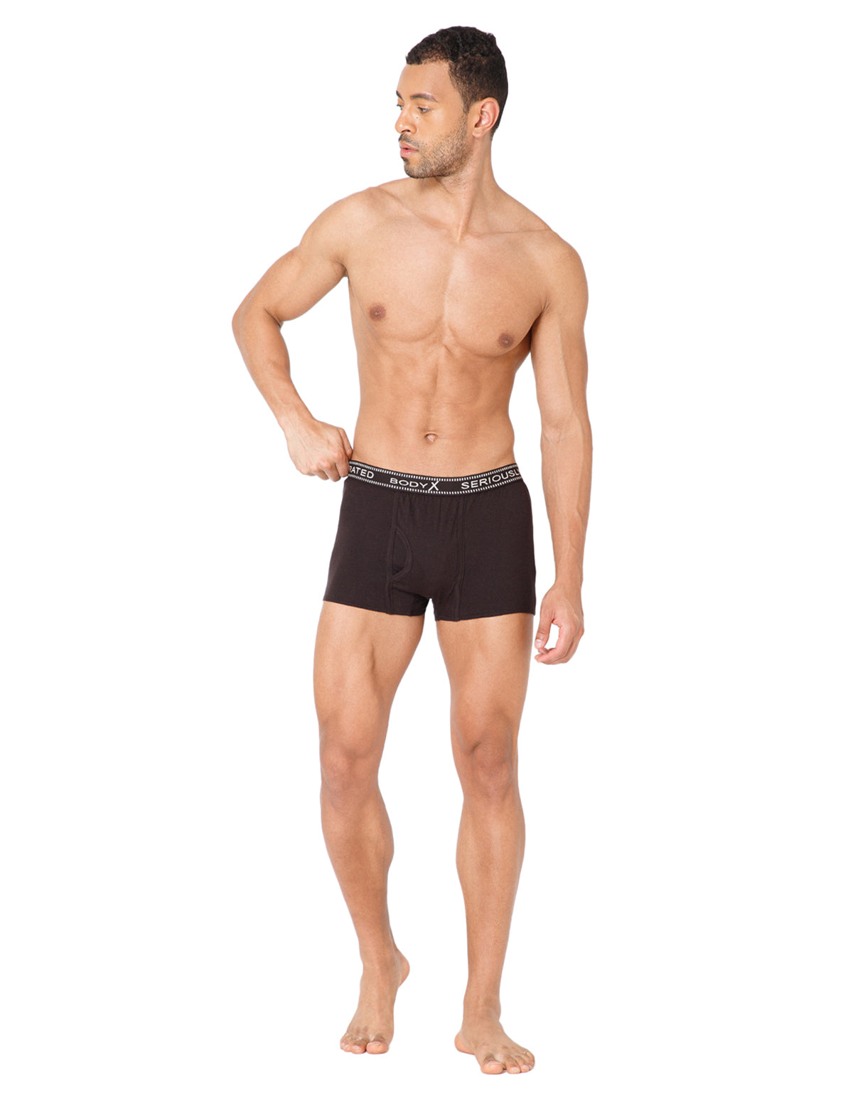 BodyX Men Solid Cotton Super combed Trunk-BX1115T-DBRWN