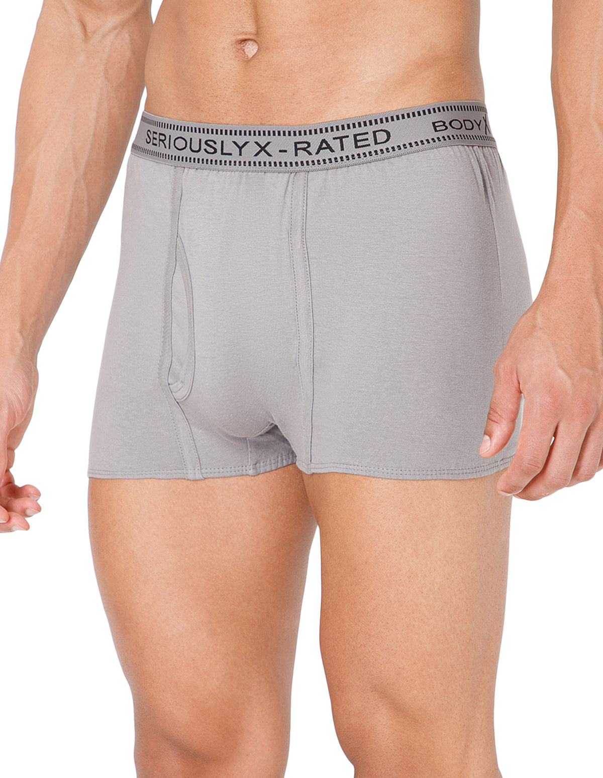 BodyX Men Solid Cotton Super combed Trunk-BX1115T-GRY-ASSORTED