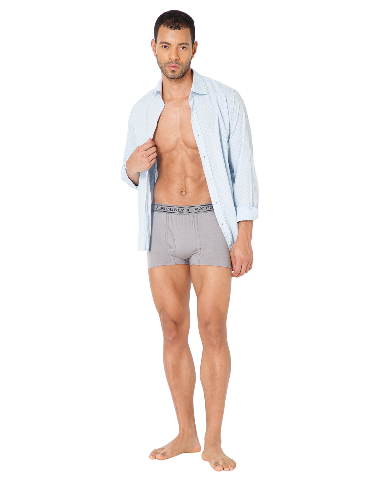 BodyX Men Solid Cotton Super combed Trunk-BX1115T-GRY