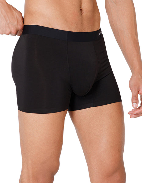 BodyX Men Solid Micro Modal Spandex Trunks-BX111T-BLK