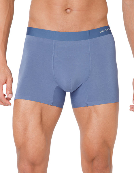 BodyX Men Solid Micro Modal Spandex Trunks-BX111T-BLUE