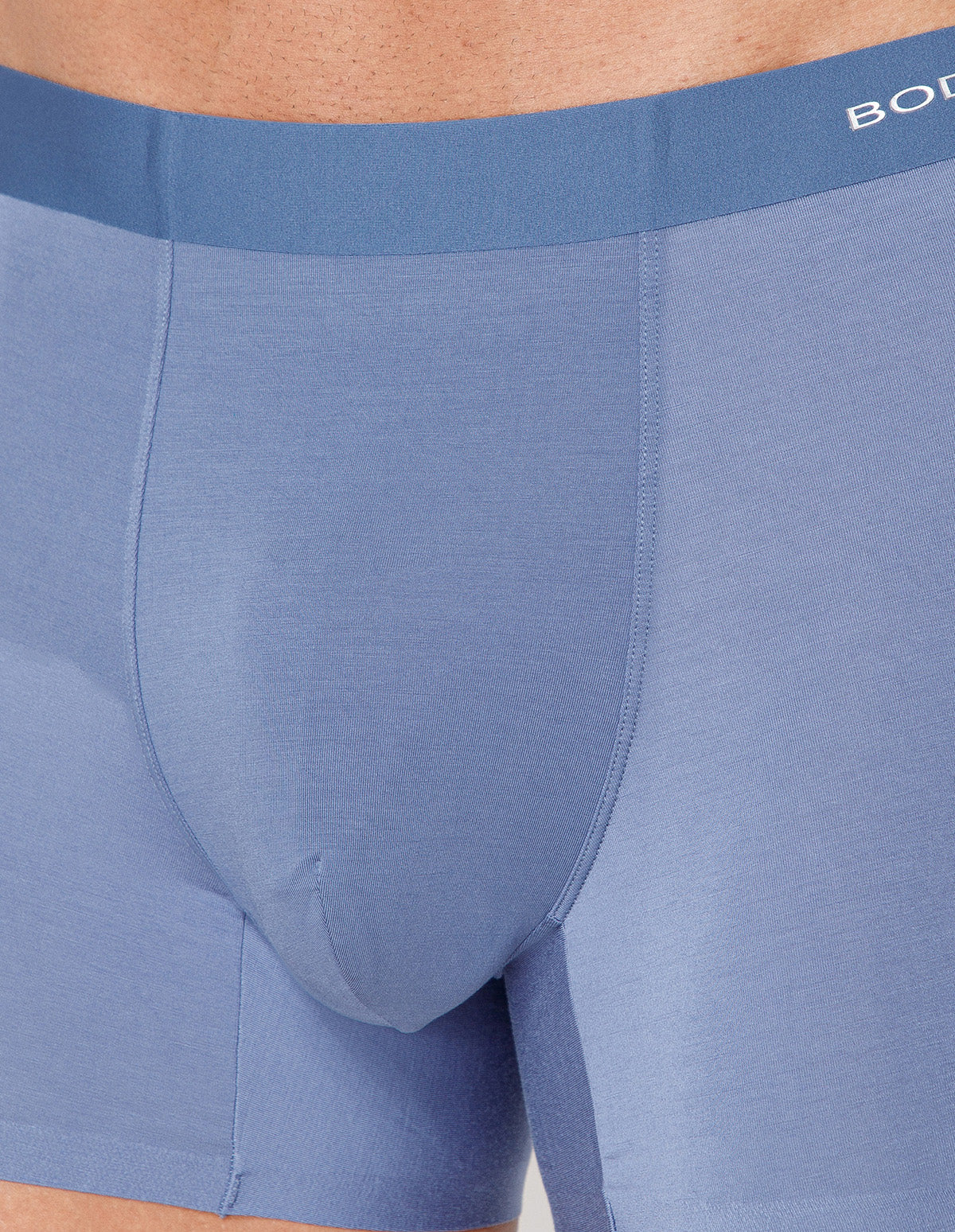 BodyX Men Solid Micro Modal Spandex Trunks-BX111T-BLUE