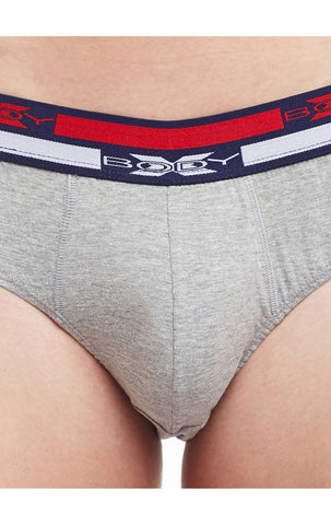 BodyX Solid Briefs-Pack of 2-BX12B-Grey Melange