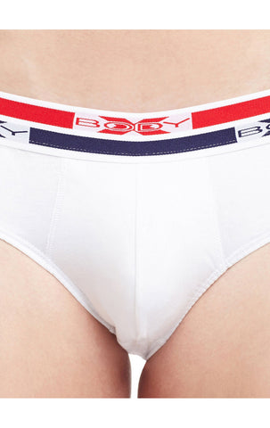 BodyX Solid Briefs-Pack of 2-BX12B-White
