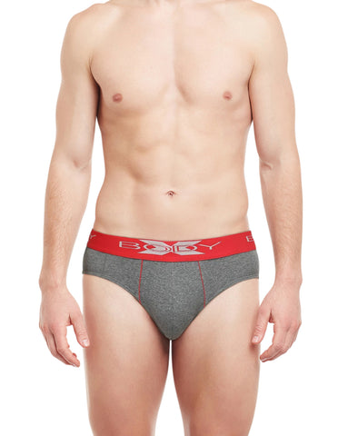 BodyX Solid Briefs-Pack of 2-BX16B-Dark Grey Melange