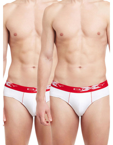 BodyX Solid Briefs-Pack of 2-BX16B-White