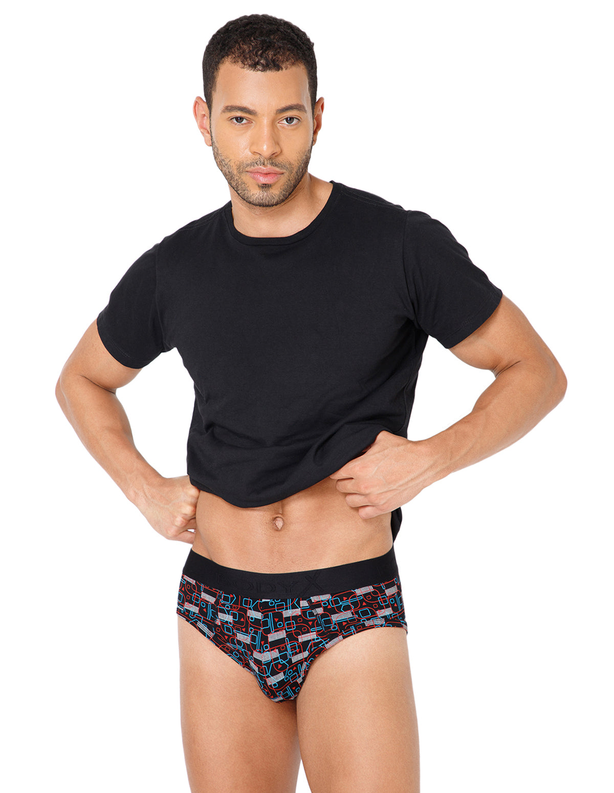 BodyX Men Printed Brief-BX201B-P5-ASSORTED